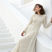 Белое вязаное платье в пол 00003 - фото 12406